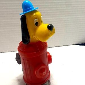 ⚡️Vintage dog in fire hydrant wind up walking toy⚡️